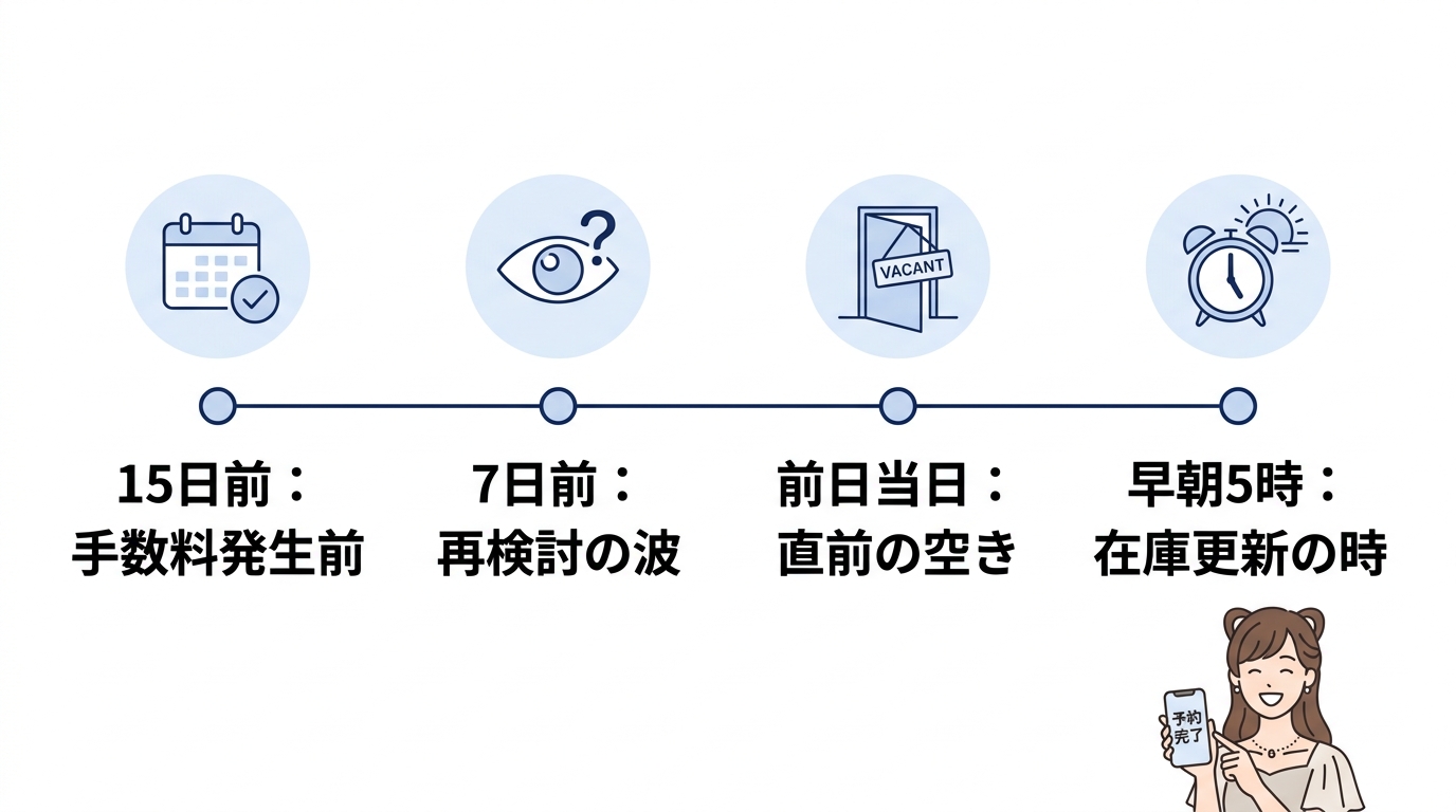 空室が出やすいキャンセル狙い目時期4選