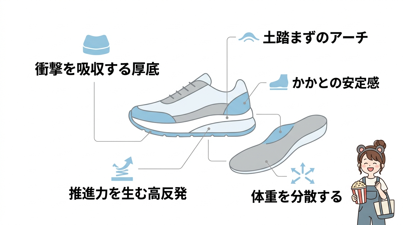 1日2万歩でも疲れにくい靴の選び方