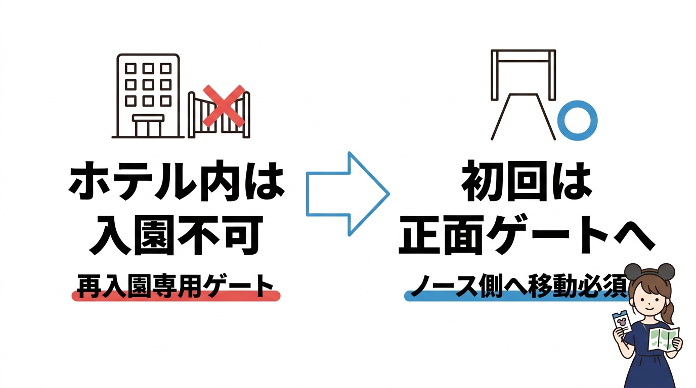 宿泊者も間違えやすいゲートの注意点