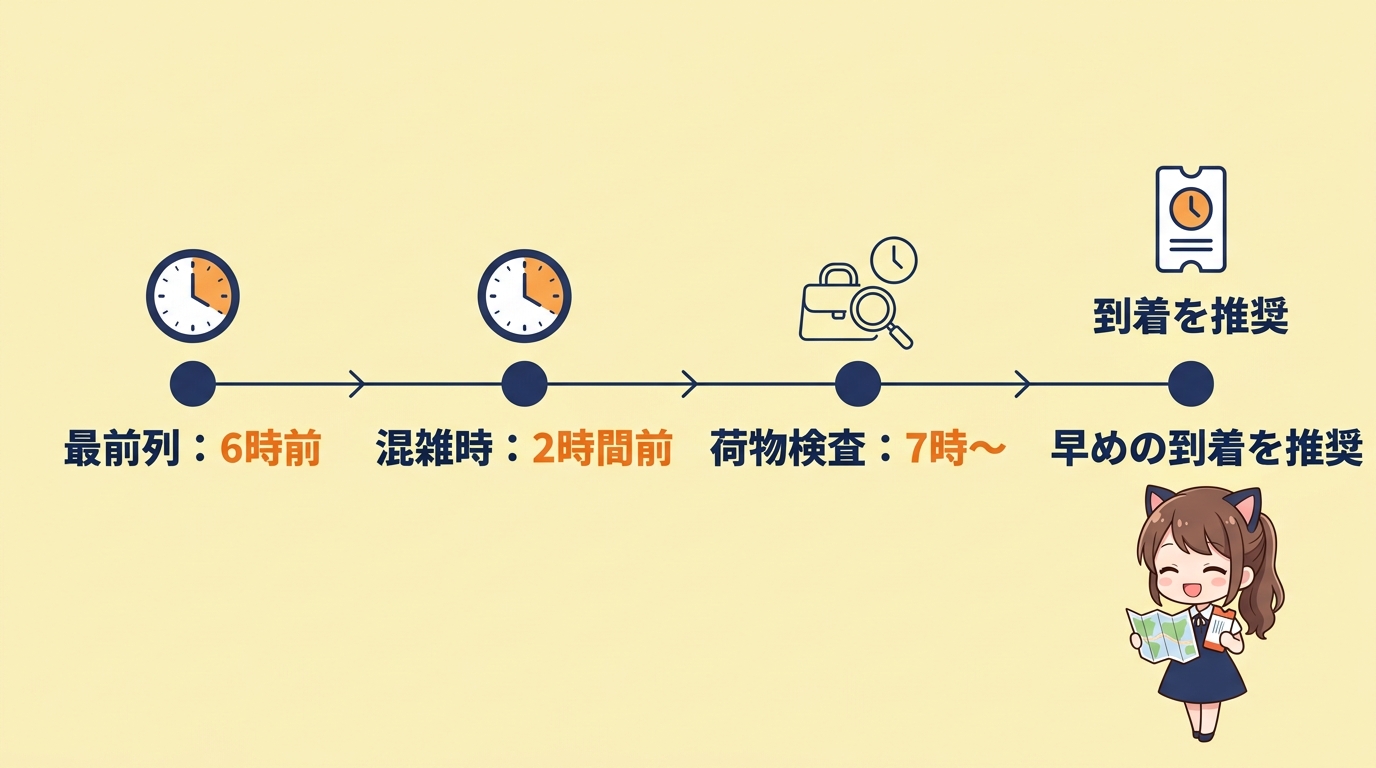 ハッピーエントリーは何時から並ぶ?