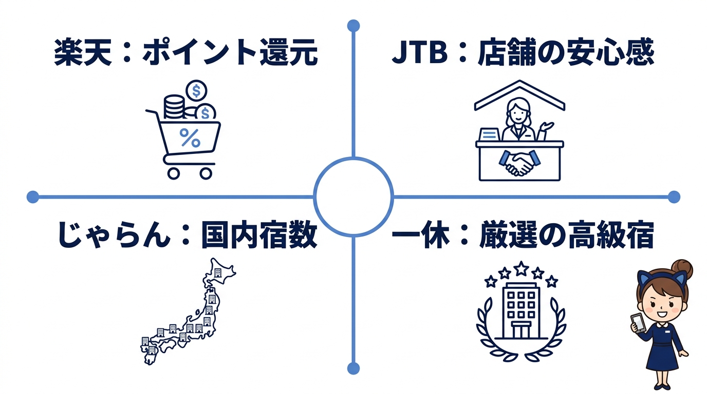 楽天やJTBなど旅行サイトの活用法
