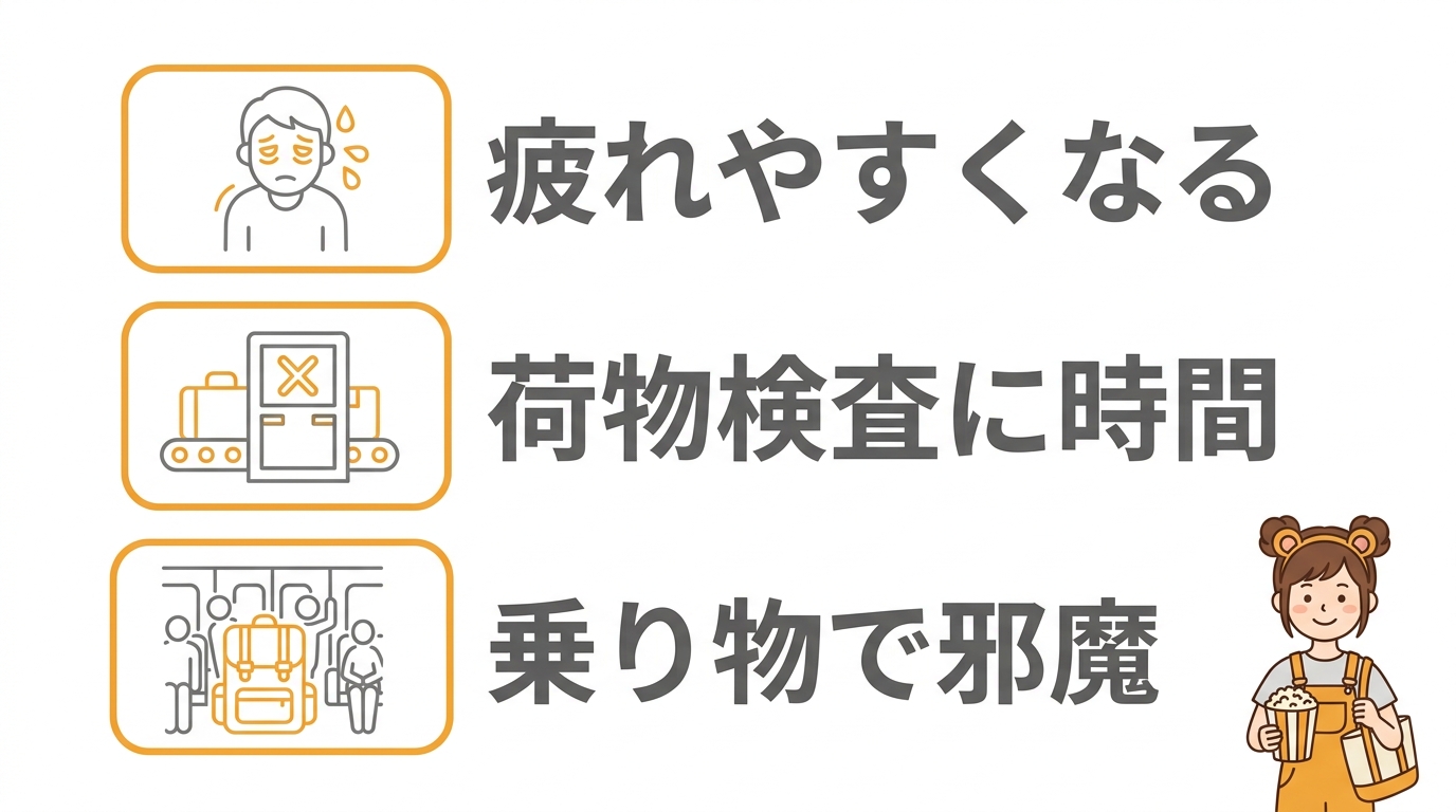 ディズニーで荷物を増やすデメリット3つ