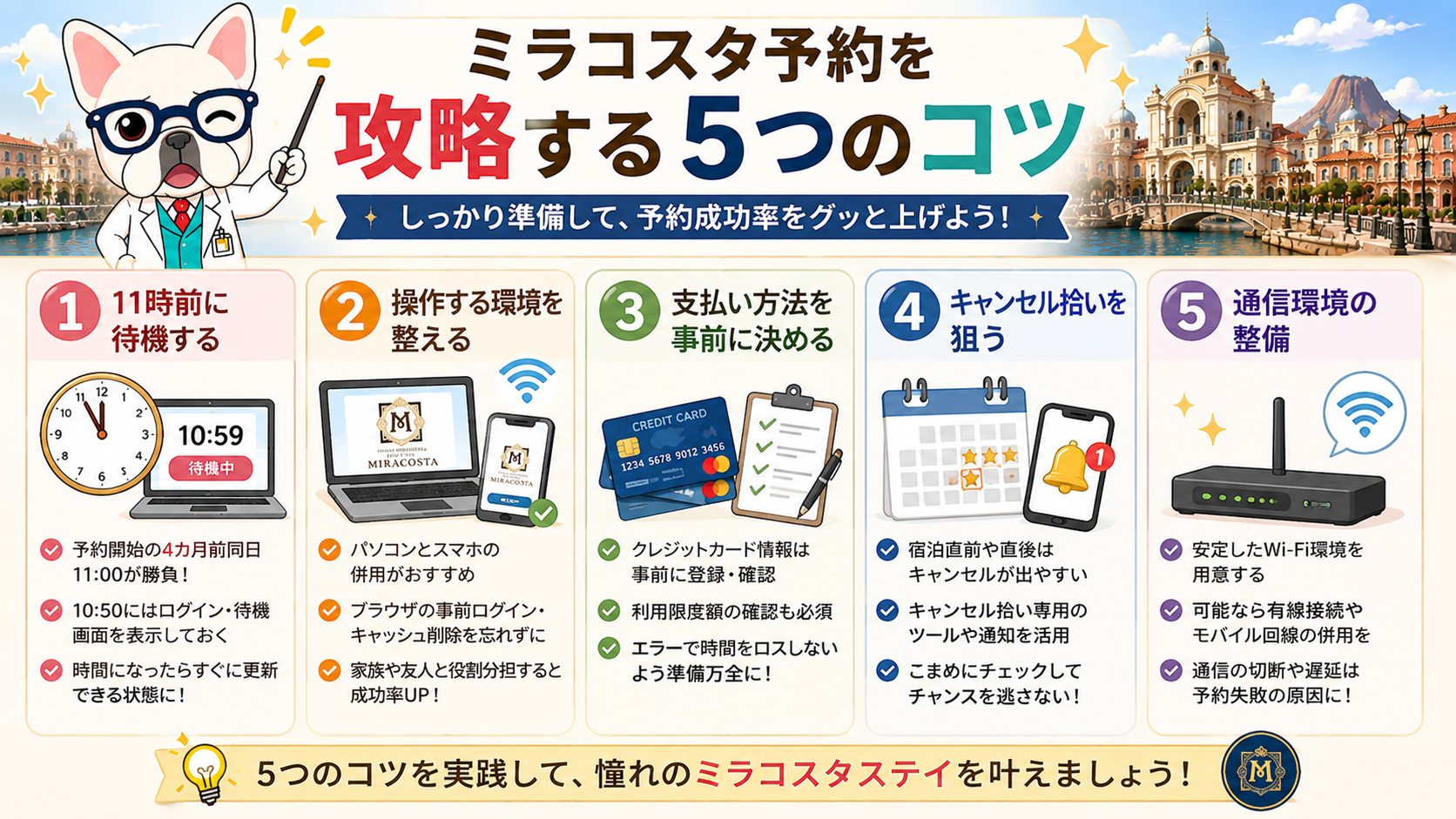 ミラコスタ予約を攻略する5つのコツ