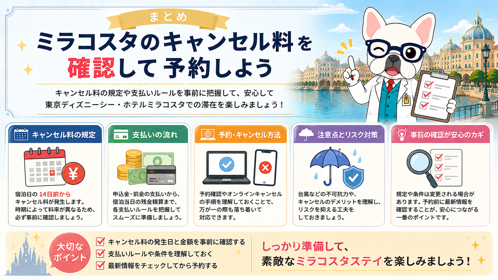 まとめ:ミラコスタのキャンセル料を確認して予約しよう