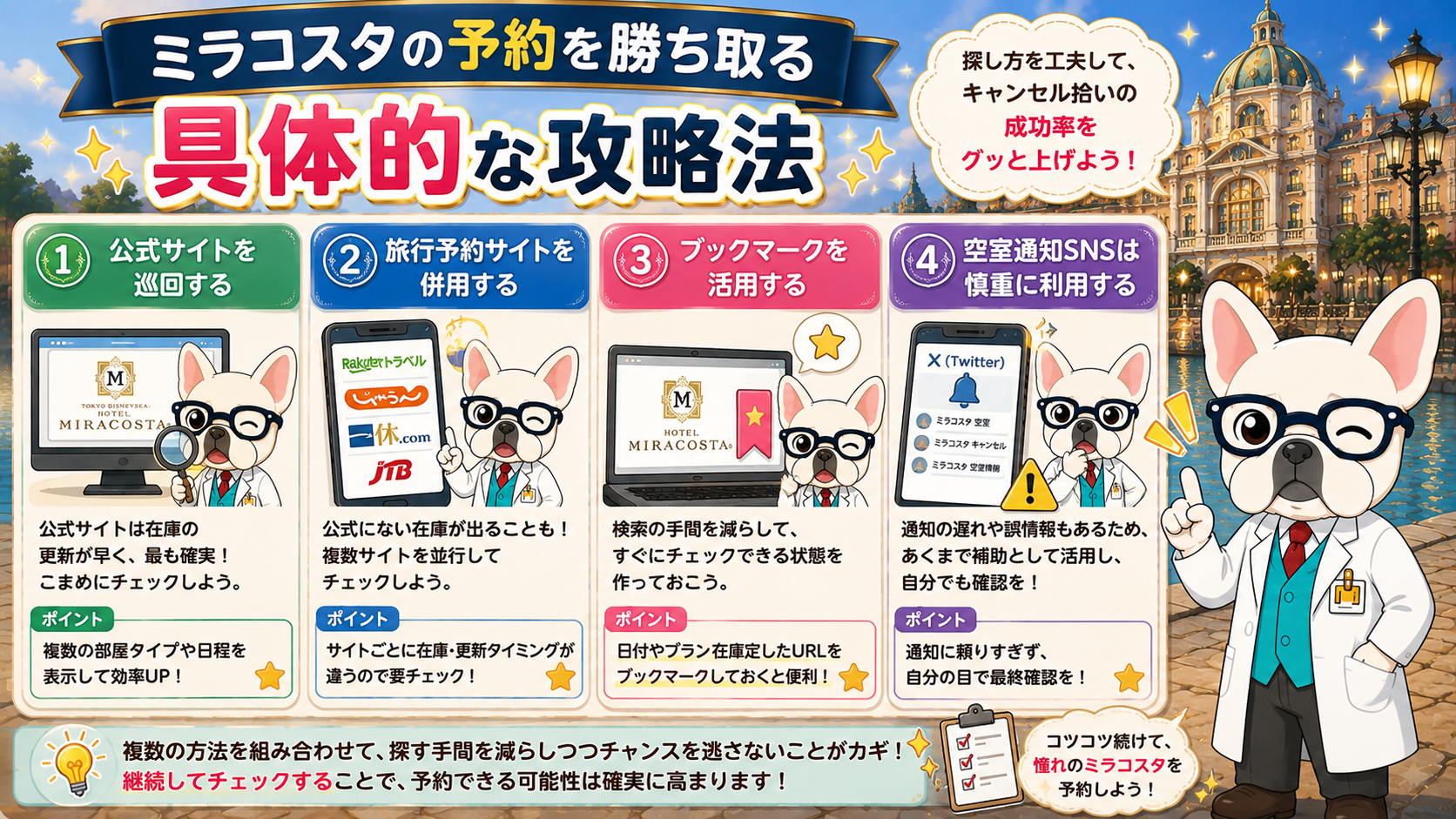 ミラコスタの予約を勝ち取る具体的な攻略法