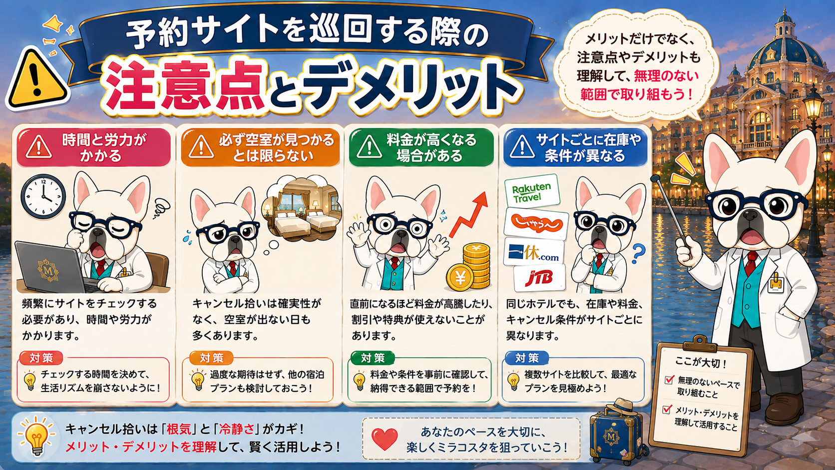 予約サイトを巡回する際の注意点とデメリット